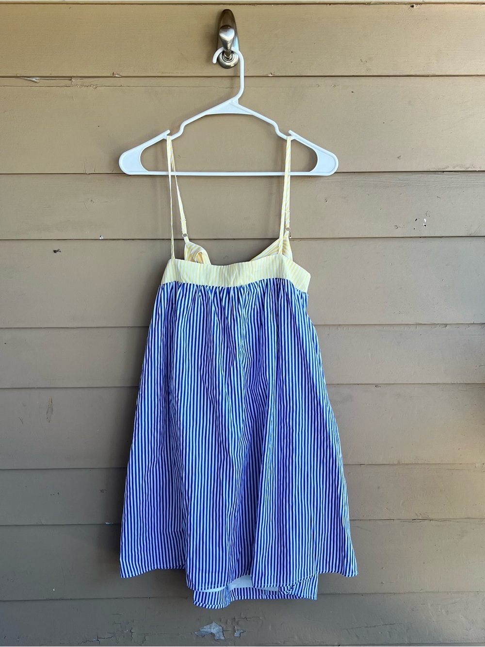 TCEC Striped Pull-On Babydoll Mini Dress Size M Summer Vacation Resortwear